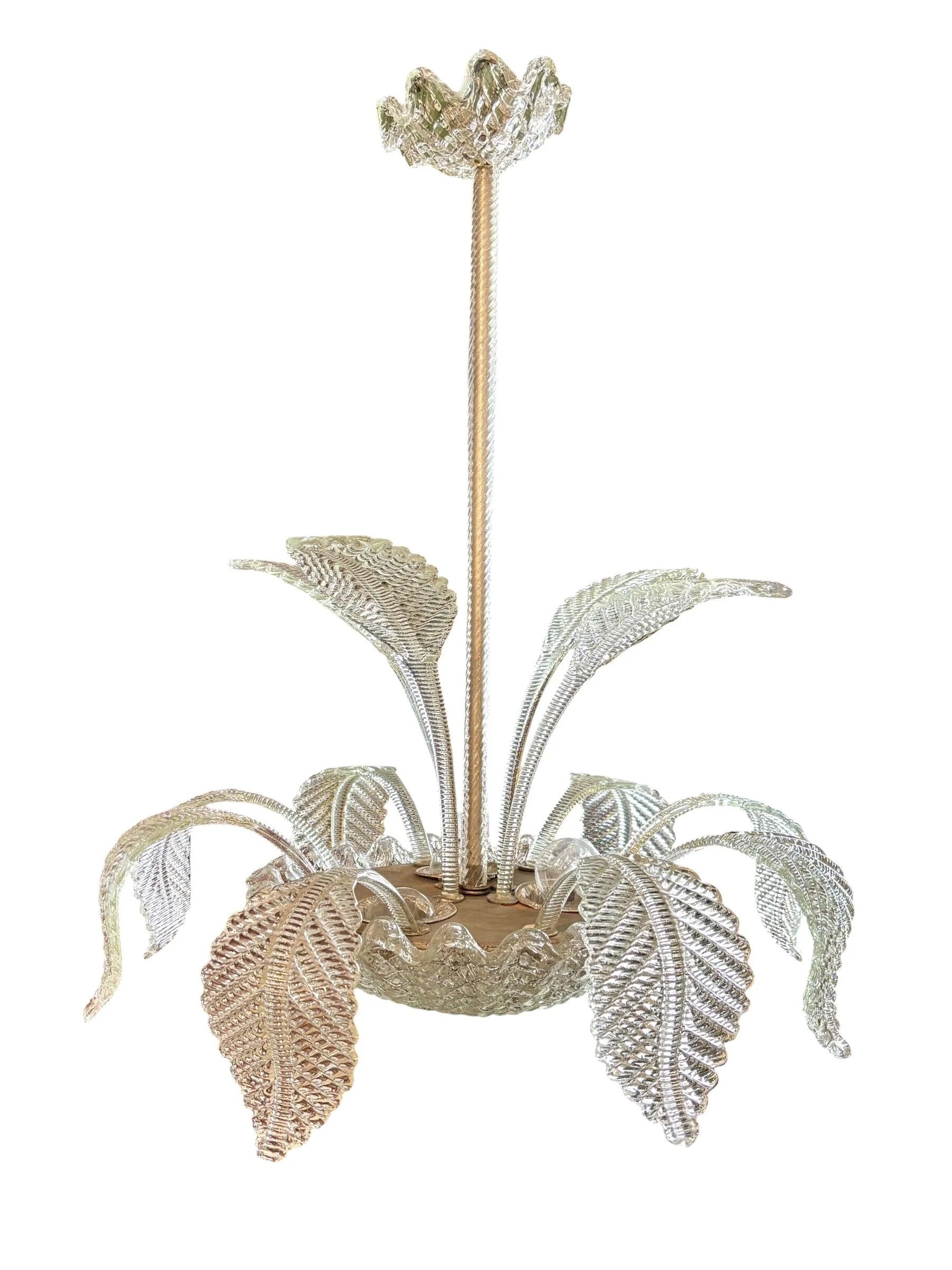 4-light glass chandelier attributed to Murano, 20th century