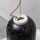 Vintage glass and metal pendant lamp – 1970s modernism
