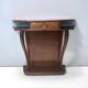 Beech and Walnut Root Console Table with an Orange Glass Top, Italy