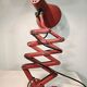 Lampe de bureau/du mur à bras articulé industriel rouge – Lampe de travail en métal réglable