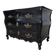 Beautiful curved tomb commode from the Louis XV period, black lacquered.