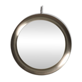 Vintage round mirror, iron and glass frame, Italy, 1960s