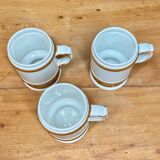 Set of 3 XL mugs in white faience