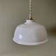 Vintage lampshade pendant light in white opaline