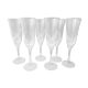 Set of 6 flutes champagne decor in frosted glass