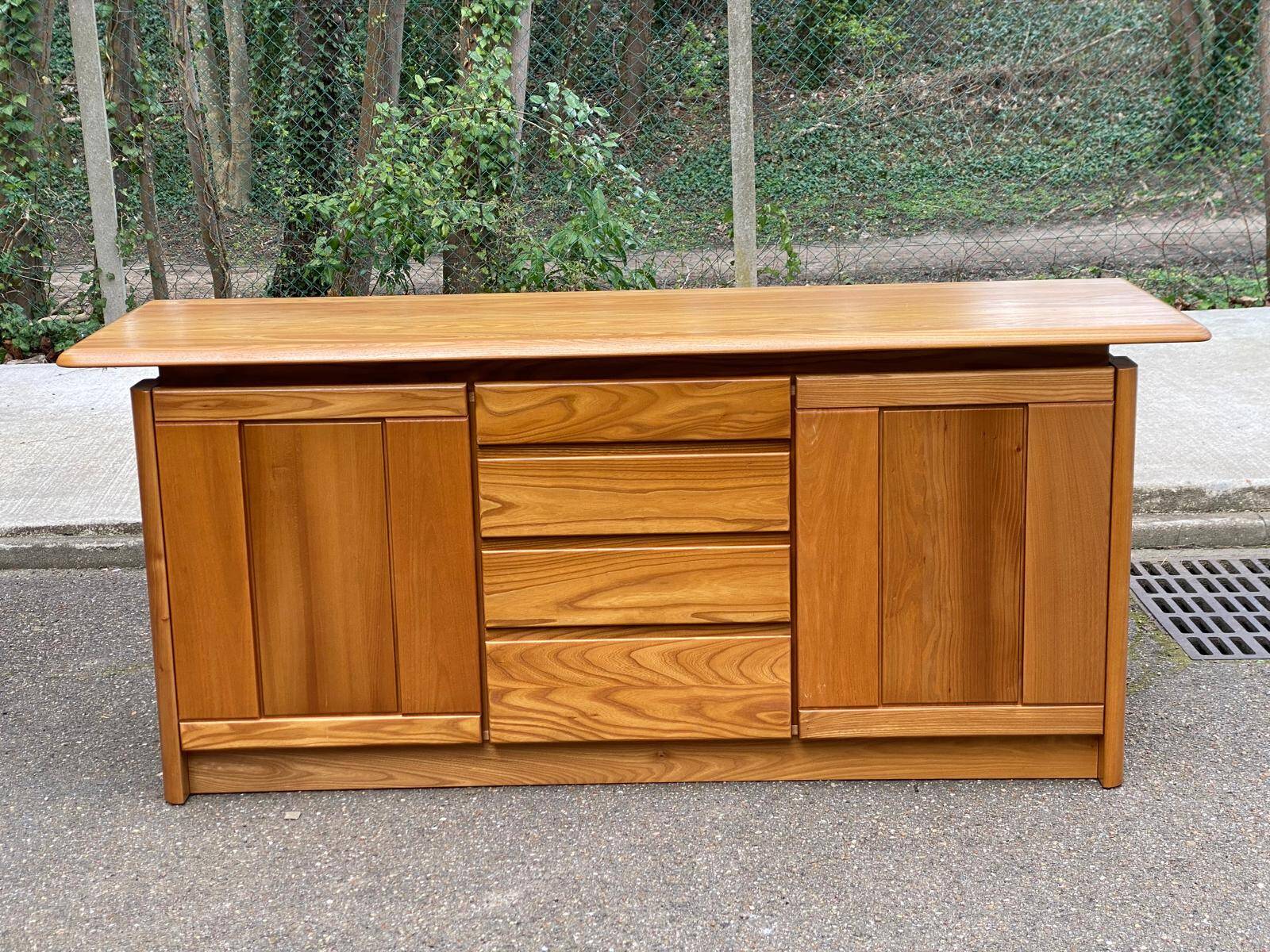 Vintage Scandinavian oak sideboard from the 1980s.