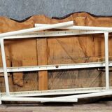 Brutalist dining table in wood and iron, 20th century