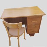 Desk and chair in blond oak 1950s/1960s