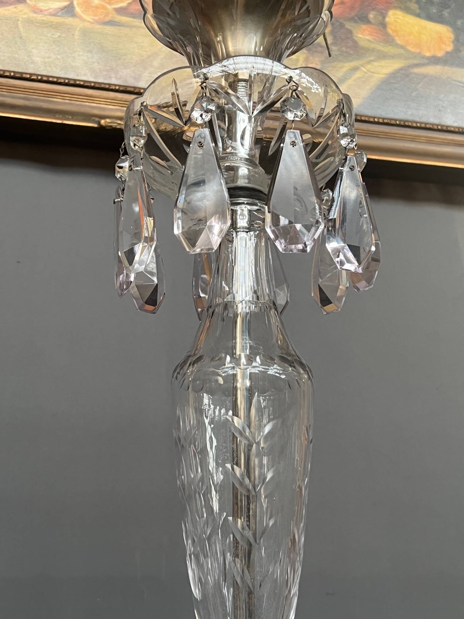 Venetian chandelier decorated with clear crystal and rare coloured crystal.