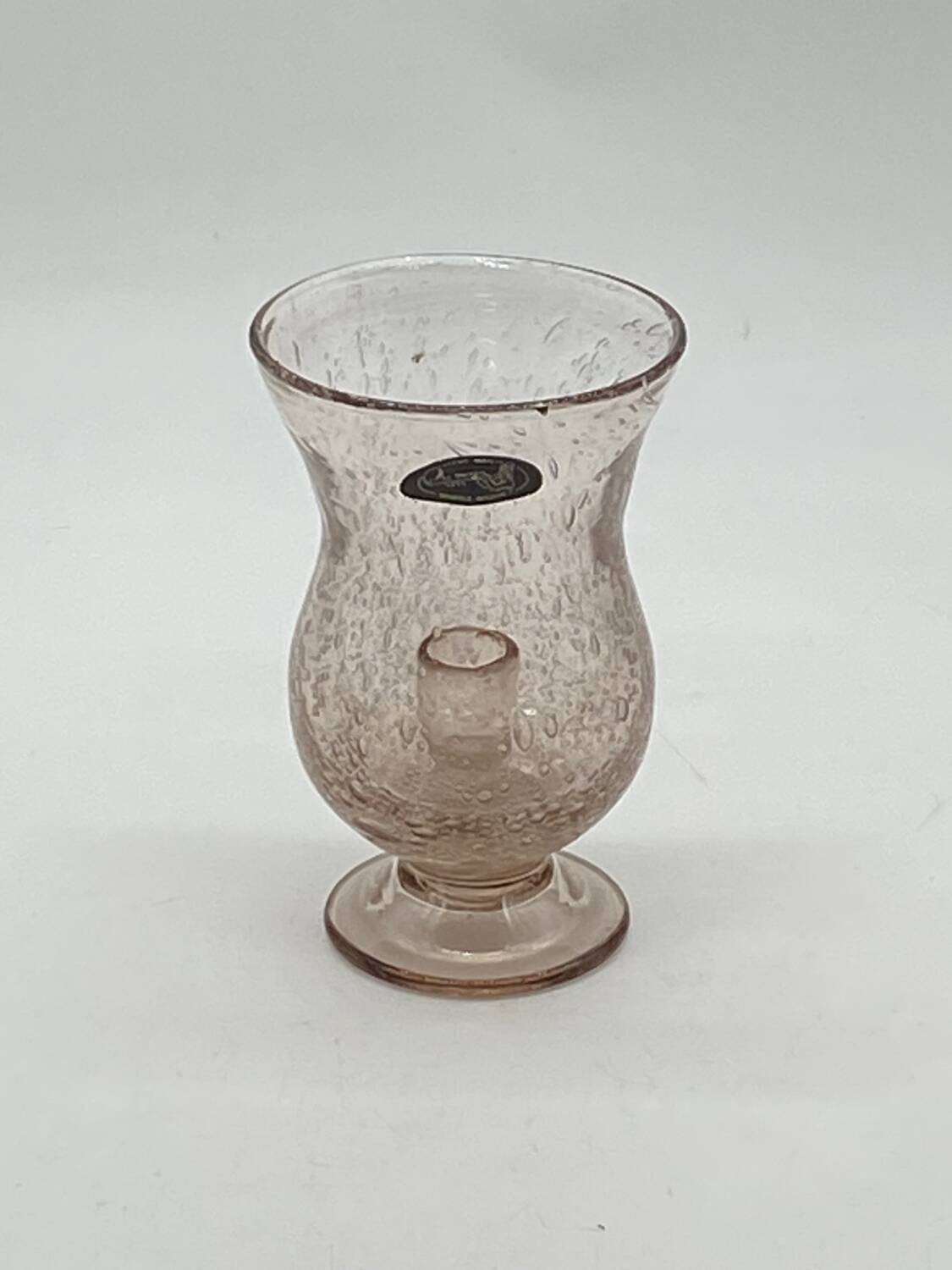 Candle holder / Tealight holder in blown / bubbled glass Larochere vintage