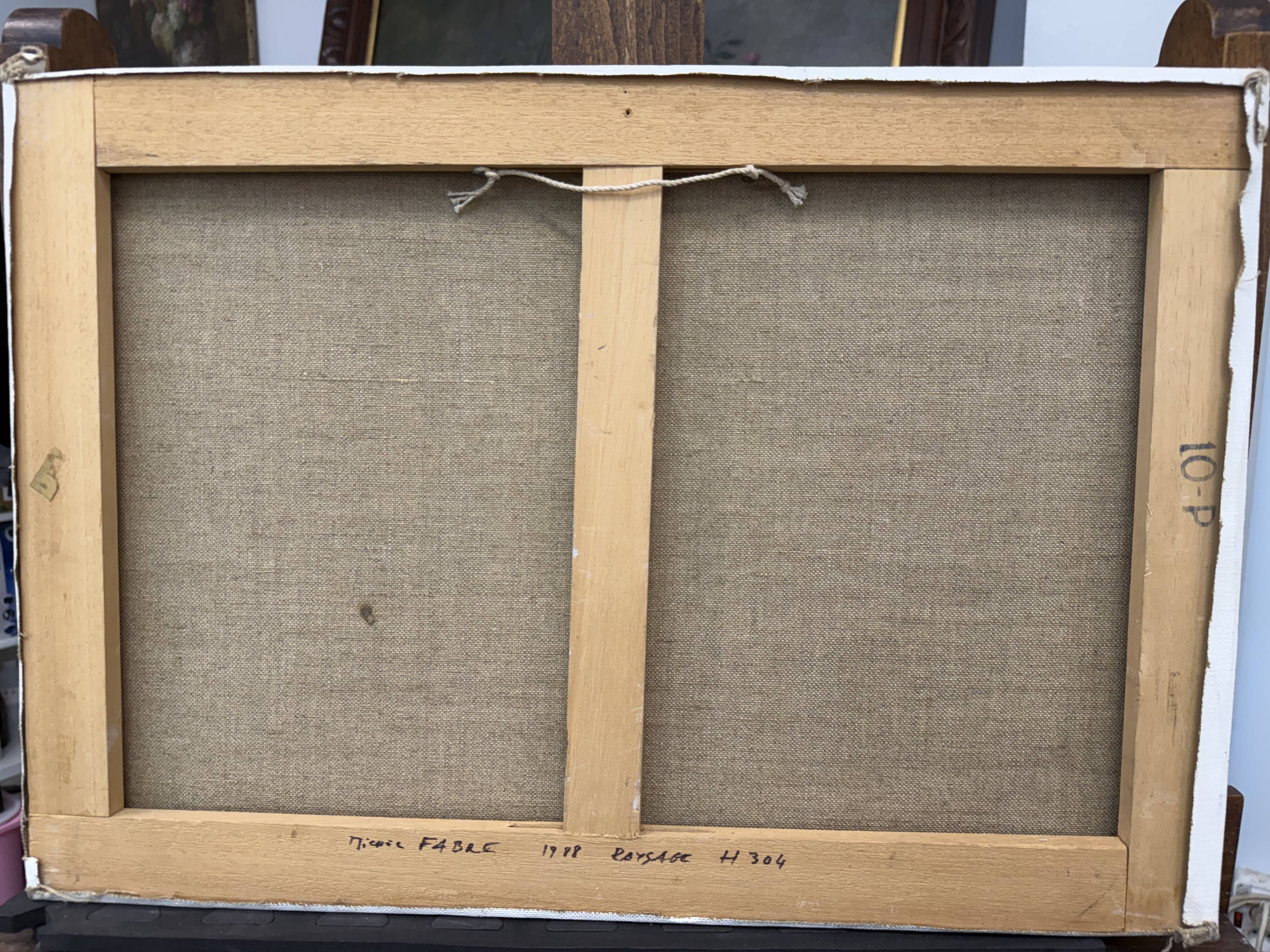 Abstract minimalist table – contemporary landscape – oil on canvas signed