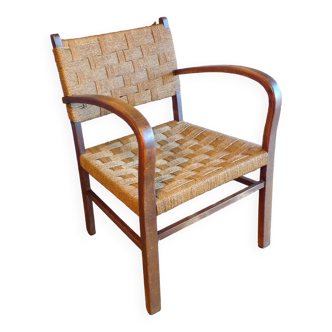 Vroom & Dreesman armchair in rope 1960