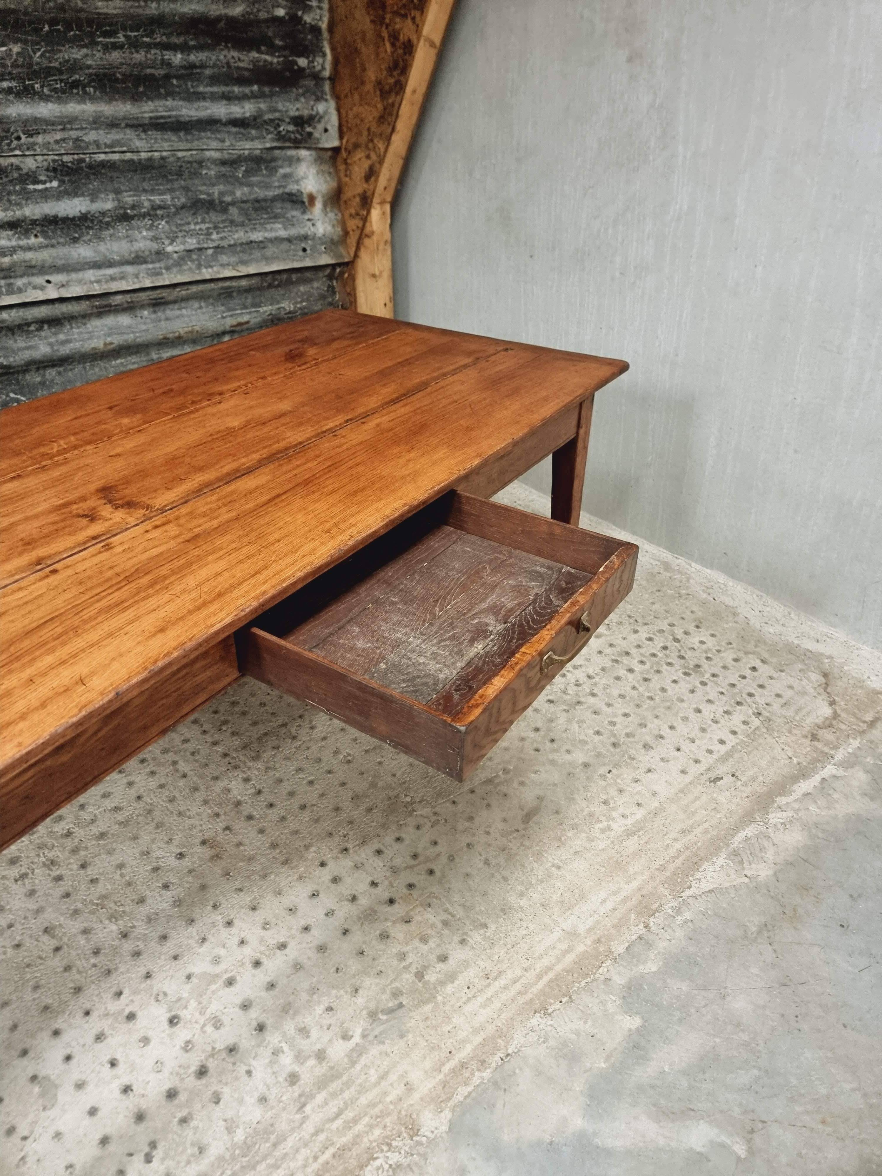 Antique dining table, rural oak table 90 x 200 cm