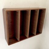Vintage Wall Mounted CD Rack Wood Storage Cabinet Hi-FI Shelf CIRCA 1980