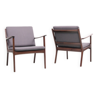 Pair of Scandinavian mahogany armchairs model PJ 112