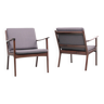 Paire de fauteuils scandinaves en acajou modèle PJ 112