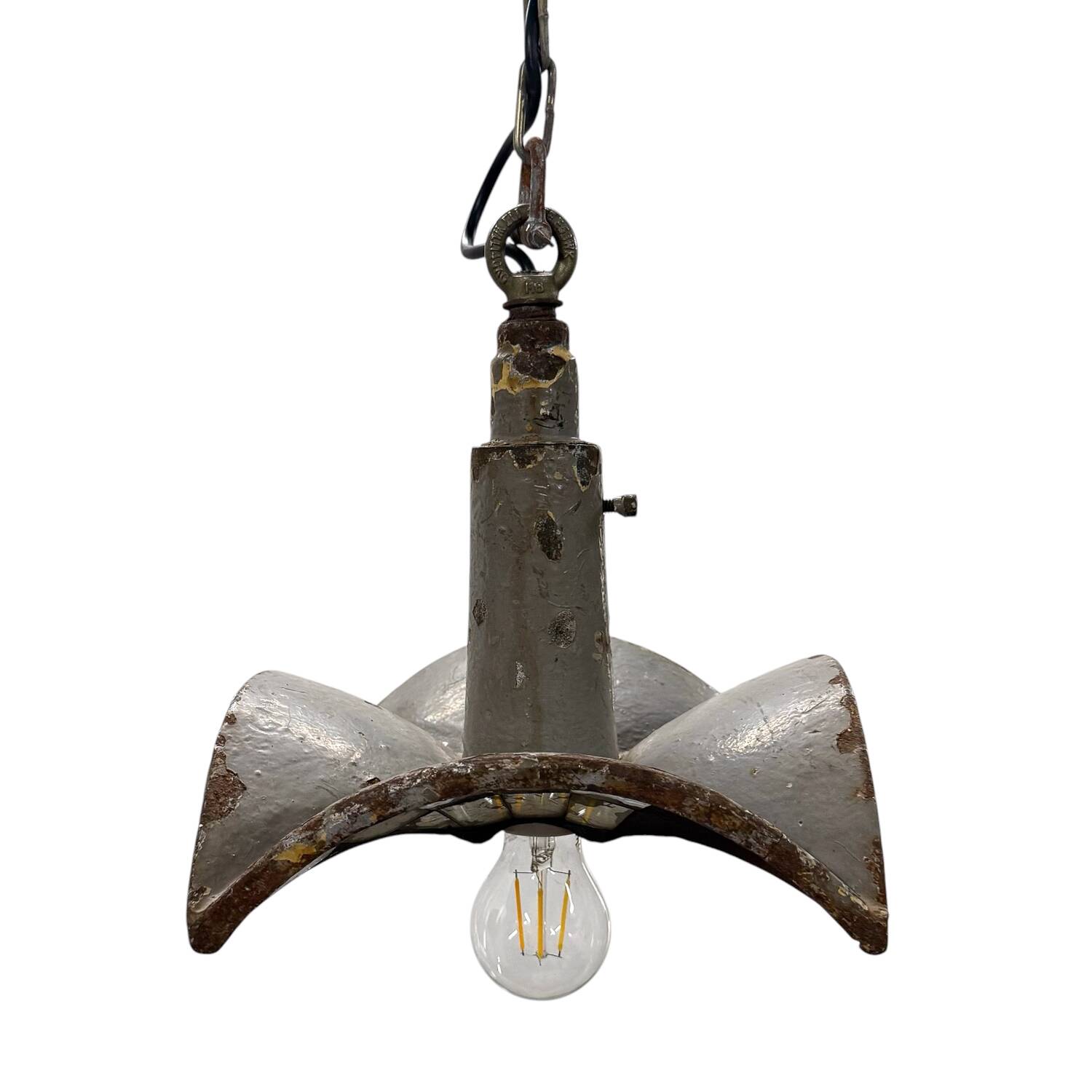 Nr. 1 Vintage industrial mirrored pendant light by Esla