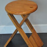 Folding pine stool in 70s