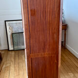 Solid wood display cabinet - walnut veneer