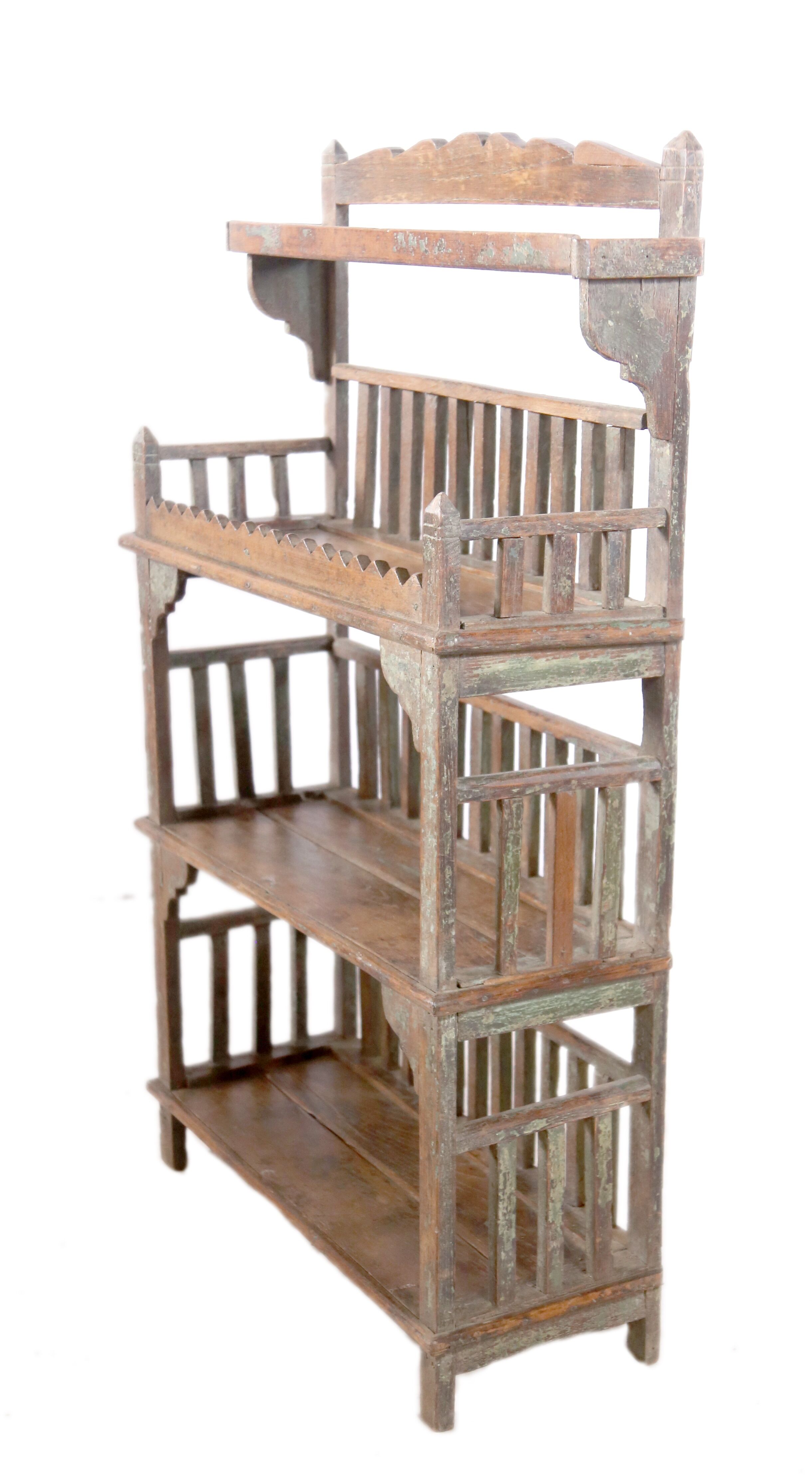 Tribal shelf in ancient Burmese teak