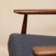 Vintage armchair natural wool blue marin modern design by H.Lis