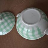 Salins soup tureen, green Croisette model