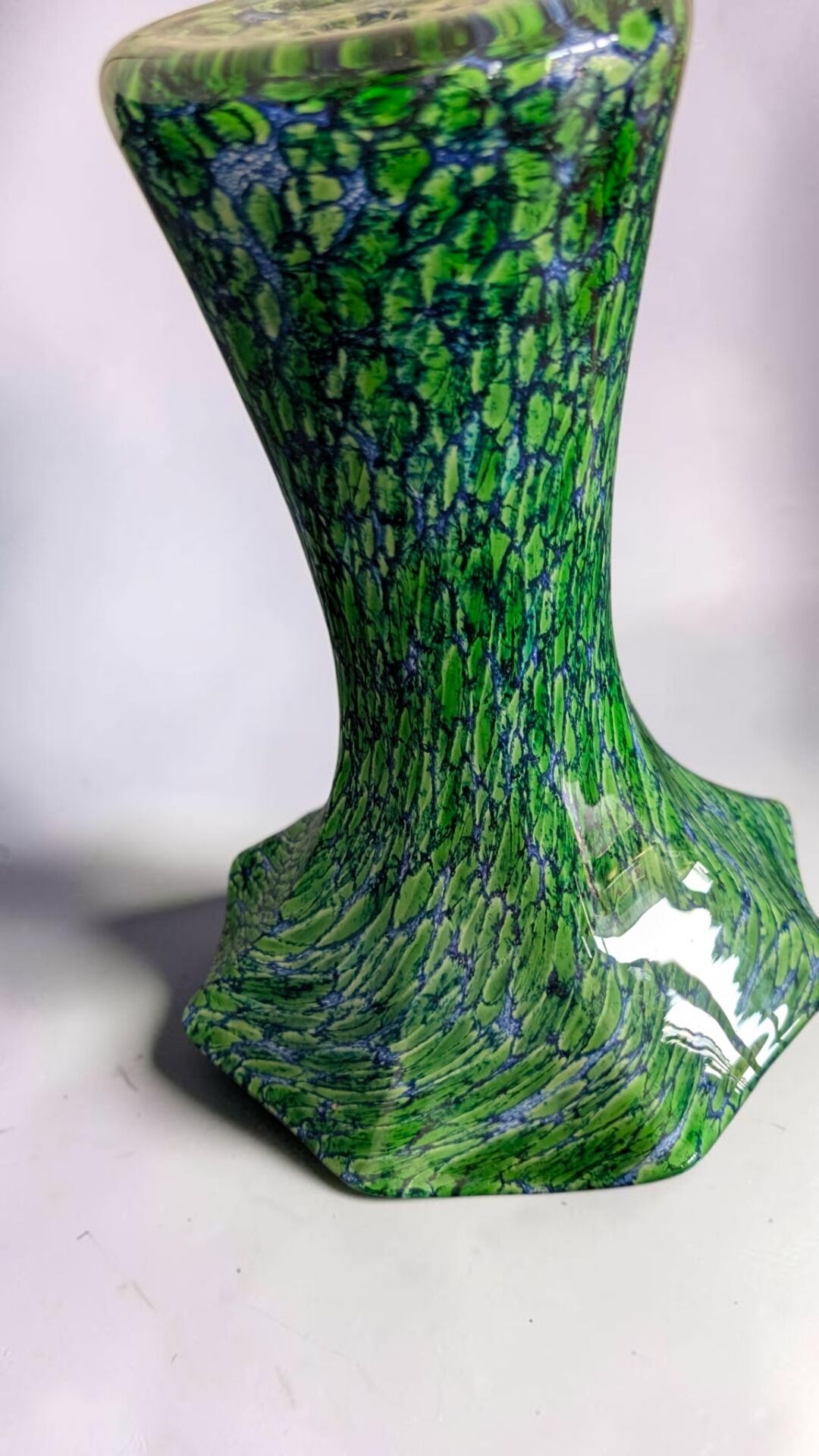 Grand vase en verre soufflé style La Rochère – 30 cm