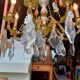 19th Bronze and Crystal Chandelier