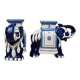 Pair of elephant ceramic side tables