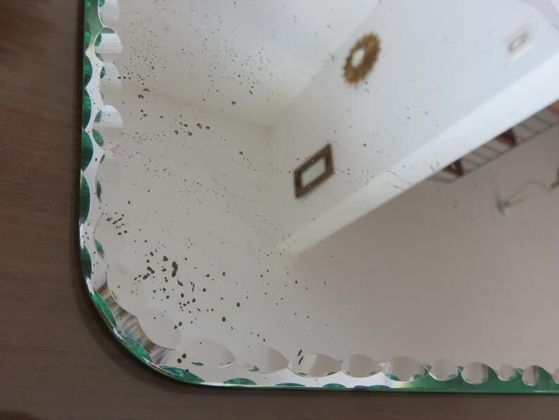 Bevelled mirror free form art deco years 40/50 - 48x35cm
