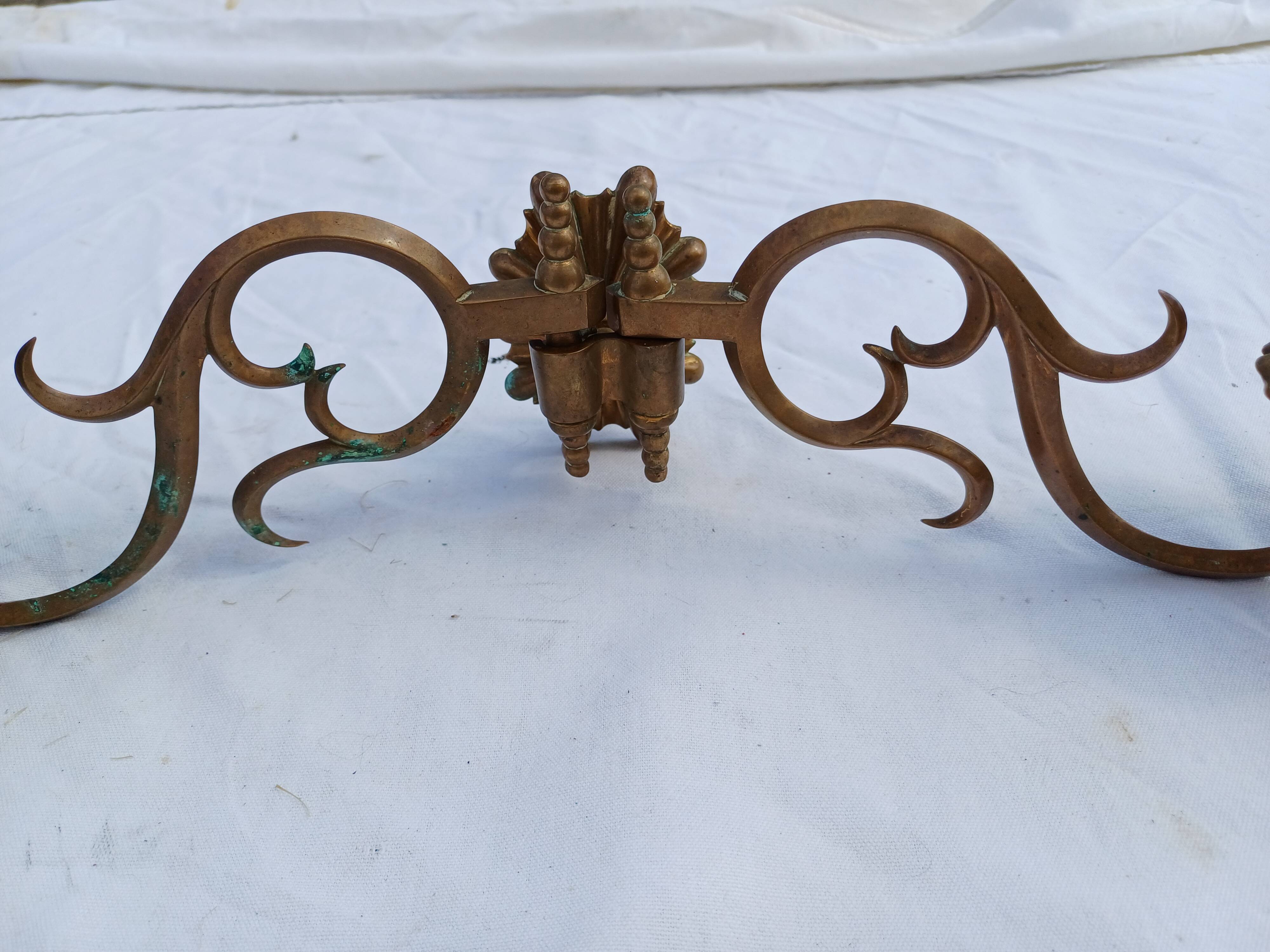 Pair of Bronze Candlesticks with 2 Arms of Lights