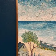 Original Swedish Oil on Panel - "Landskrona" by Stig Allan - Signed - Vintage and Framed - 60 × 50 cm (23.6" × 19.7")