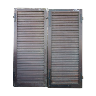 Pair of wooden shutters H157 x L68.5 cm