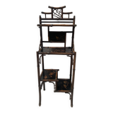Bamboo shelf with four shelves with Asian decor, 20th century