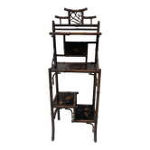 Bamboo shelf with four shelves with Asian decor, 20th century