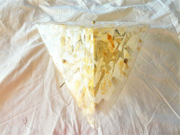 Applique murale, Maestri Vetrai,mid century, triangle, or, doré