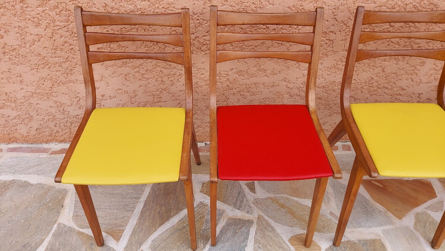 Suite 4 chaises Bistrot scandinave vintage années 1960