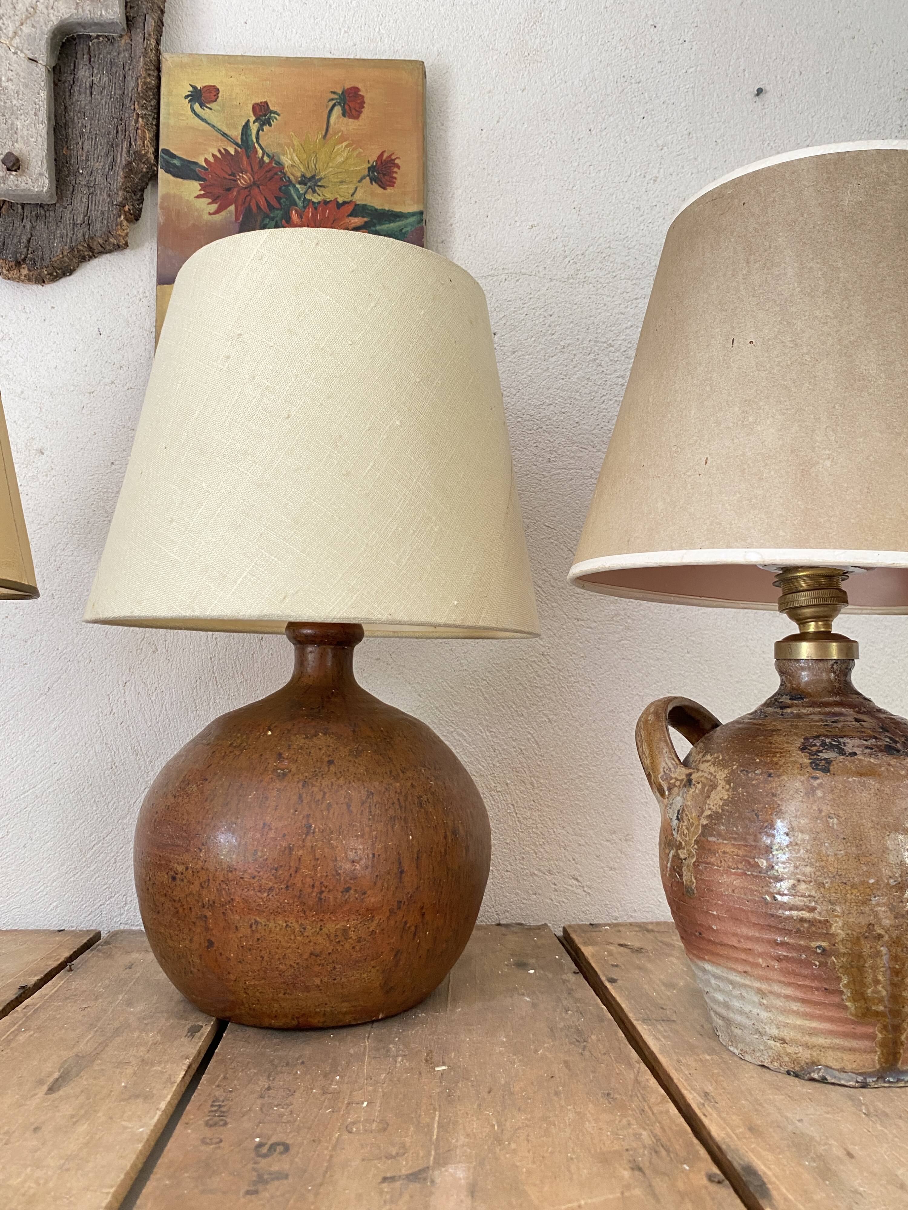 Stoneware lamp with its new 2M fabric cable