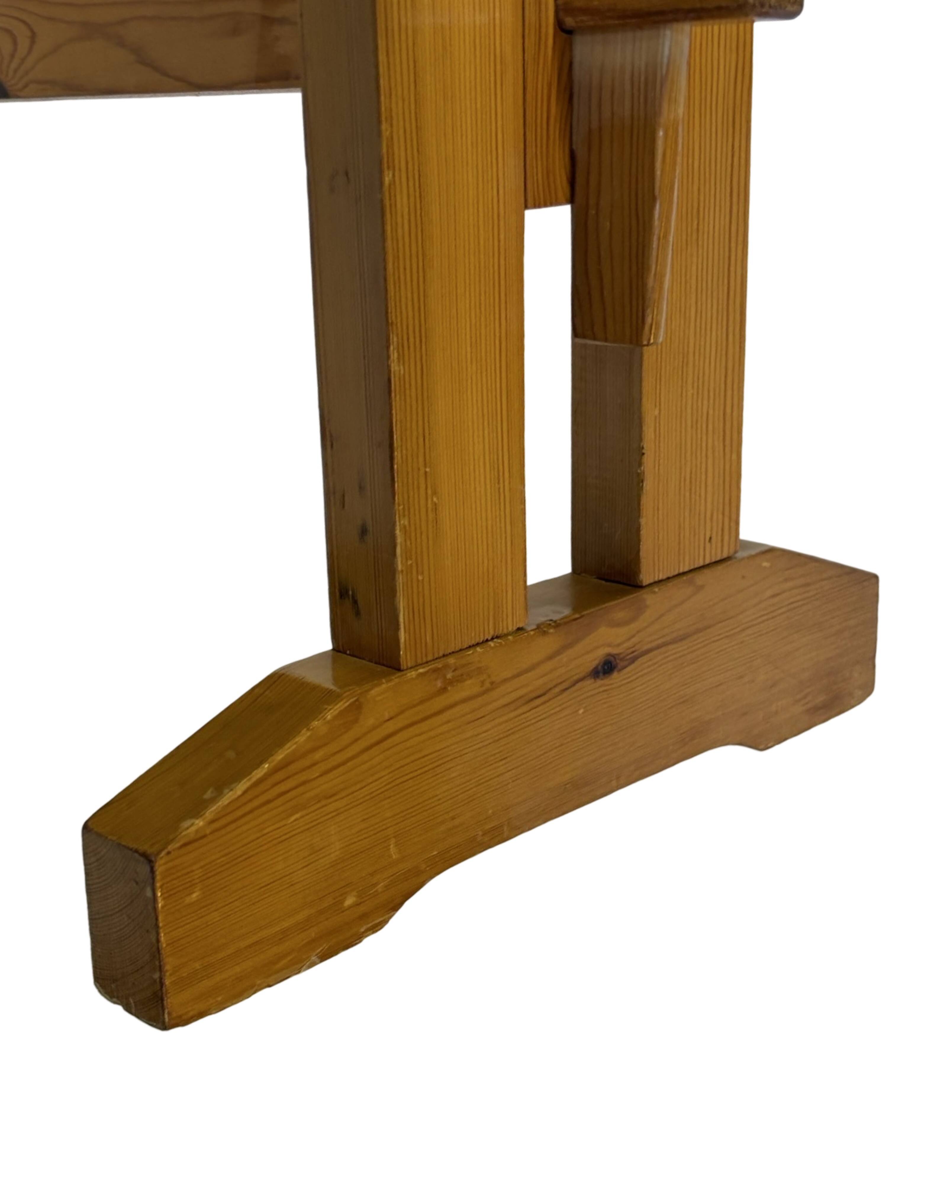 Vintage Scandinavian modern pinewood bench from the 1960's