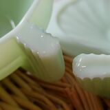 Opaline green art deco jadeite cups