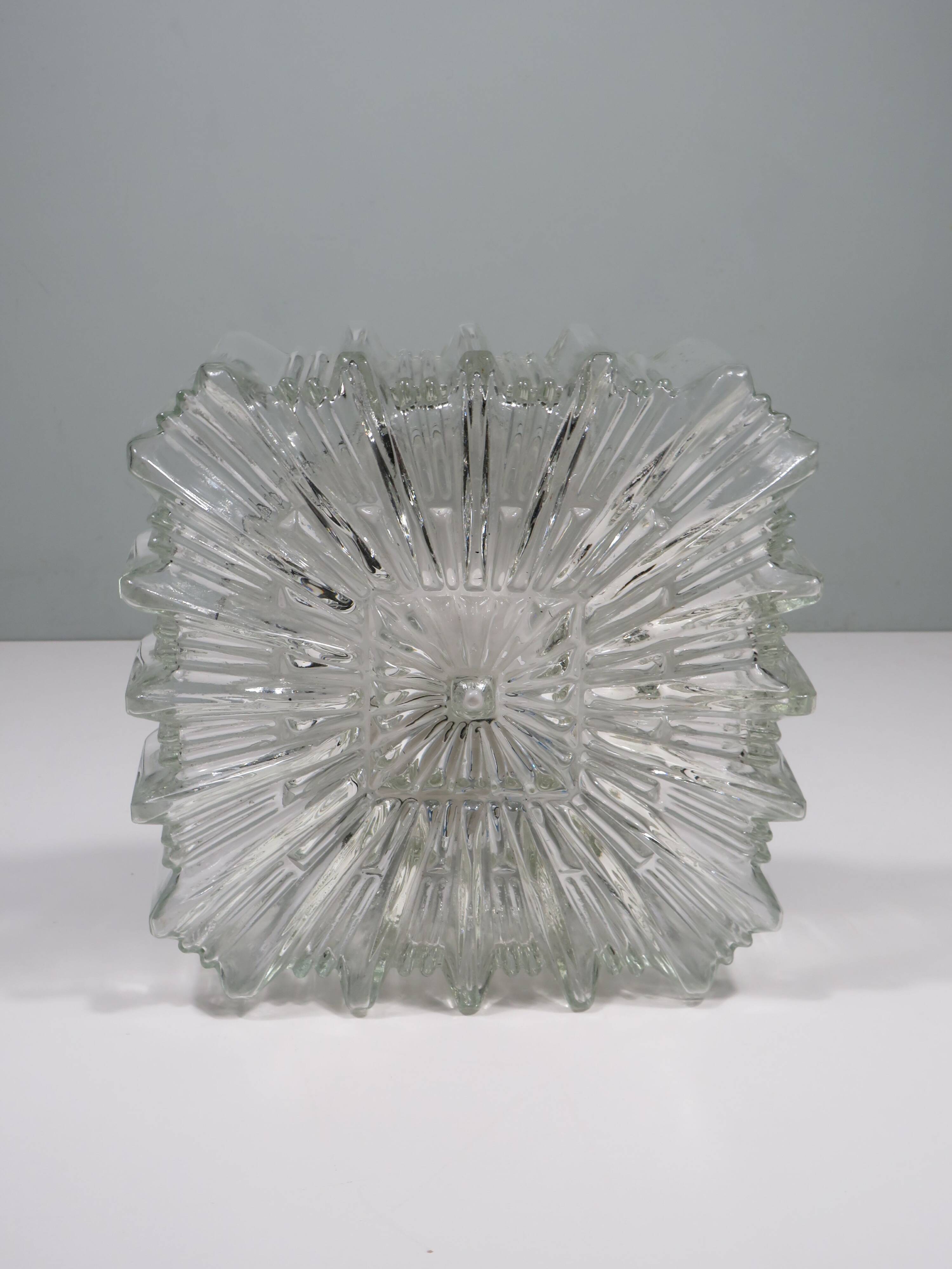 Brutalist square ceiling lamp, Germany 1970s