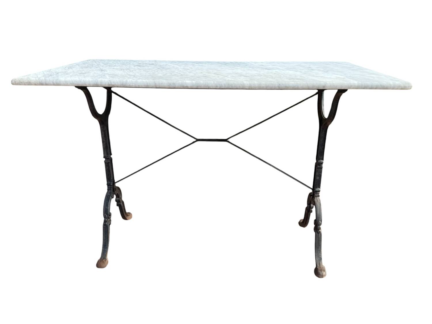 60s Parisian cast iron and marble bistro table