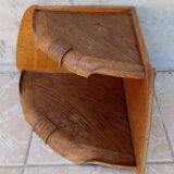 Art Deco oak corner shelf