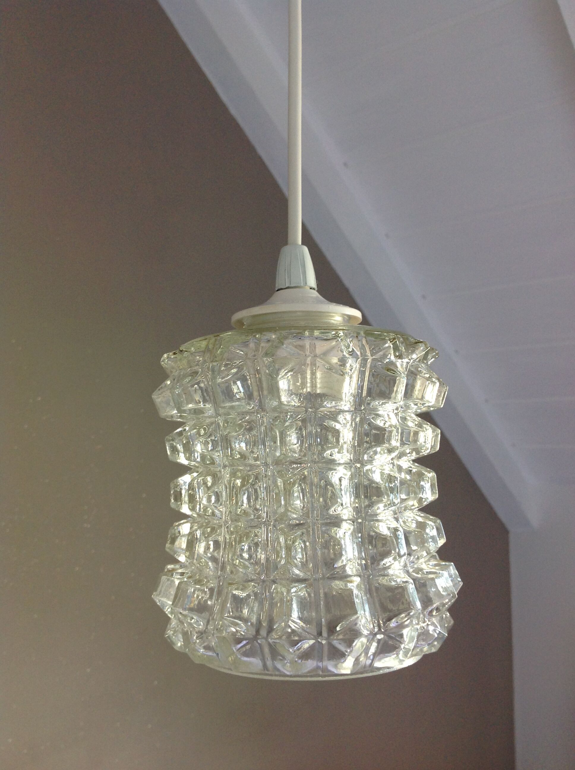 Structured glass bell lamp / vintage 60s / 70s