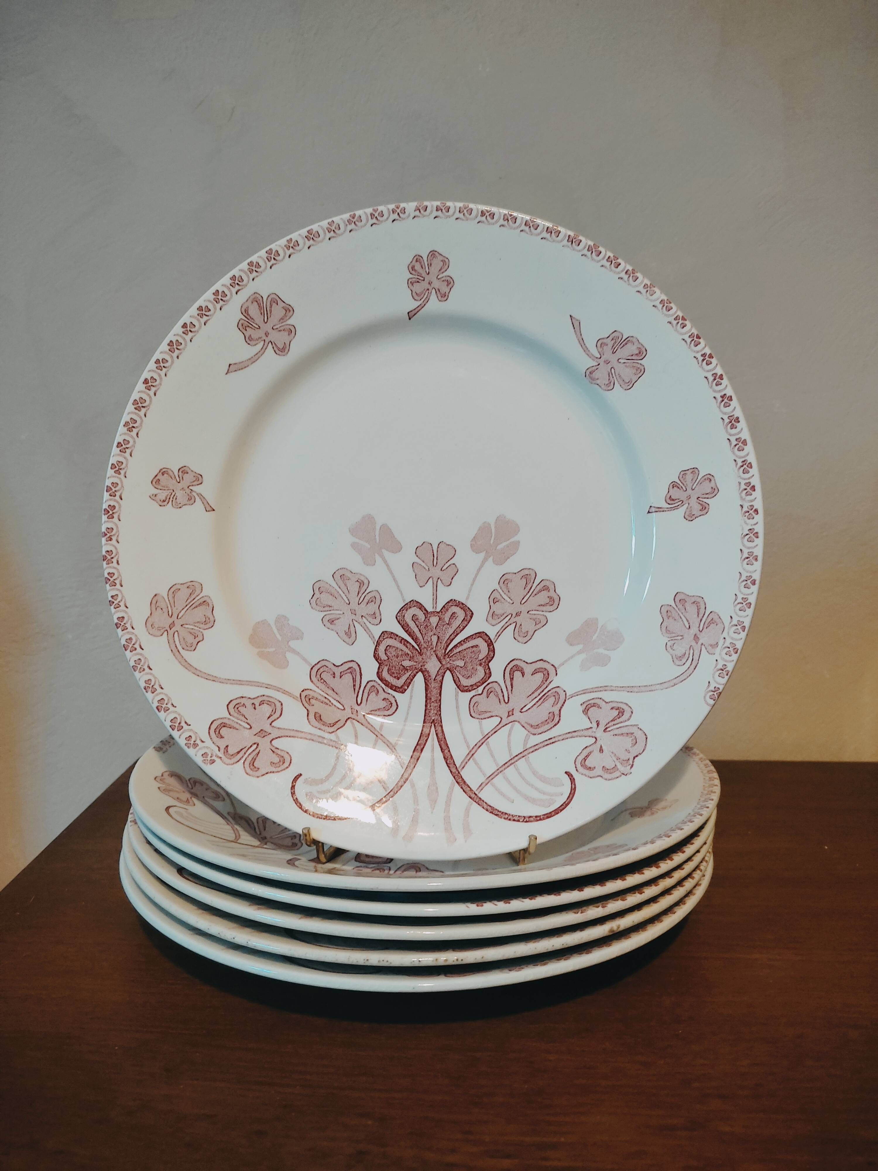 6 plates in earthenware iron by Lunéville
