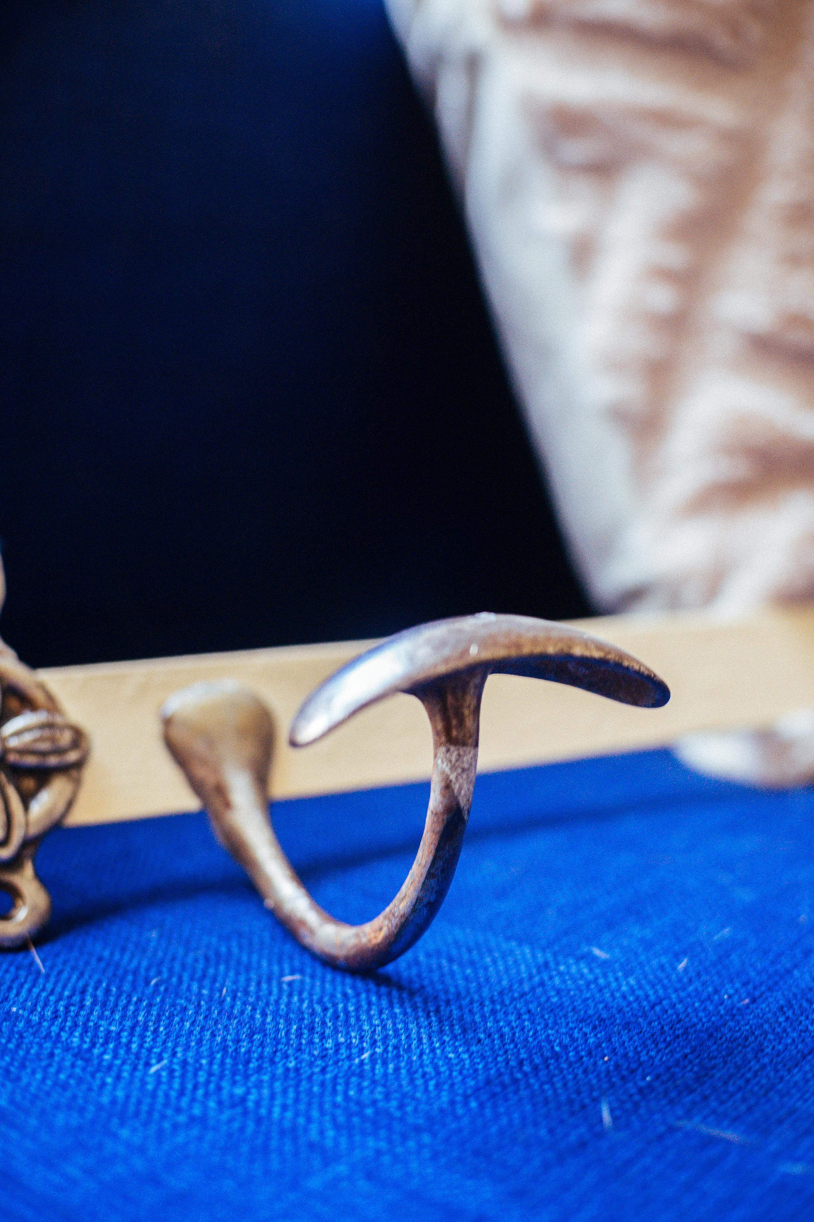 Antique wrought iron coat rack