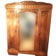 Art deco oak cabinet, 3 doors with beveled mirror