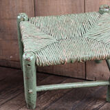 Ancien tabouret bois et paille