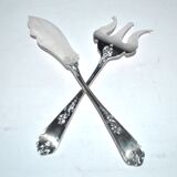 Vintage fish cutlery set 8 forks + 8 knives + deetjen rocaille louis xv service n°25