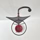 Porte-parapluie vintage 1950 en métal cuir & céramique bordeaux 50s rockabilly